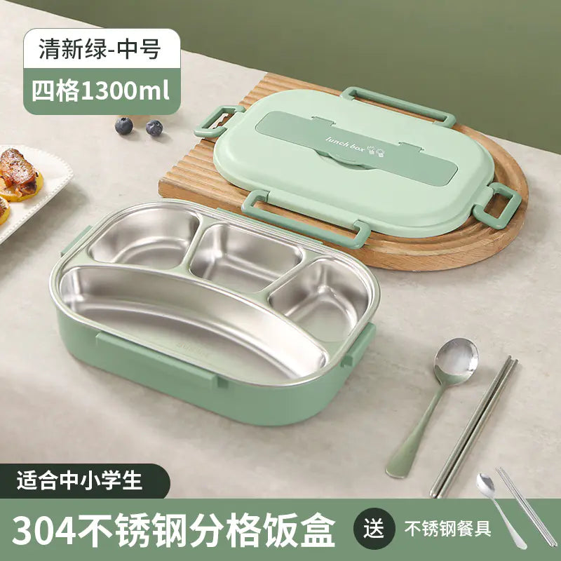 304 Stainless Steel Sealed Bento Box with Five Compartments