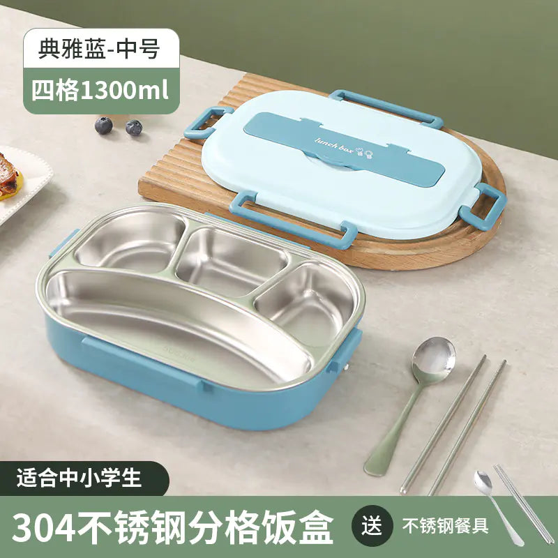 304 Stainless Steel Sealed Bento Box with Five Compartments