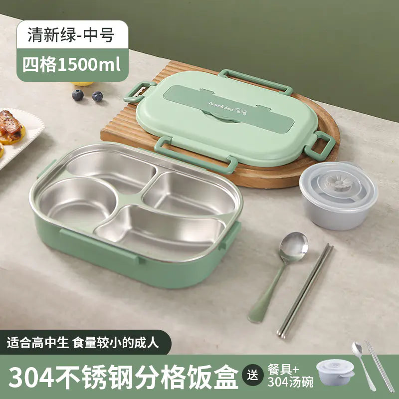 304 Stainless Steel Sealed Bento Box with Five Compartments